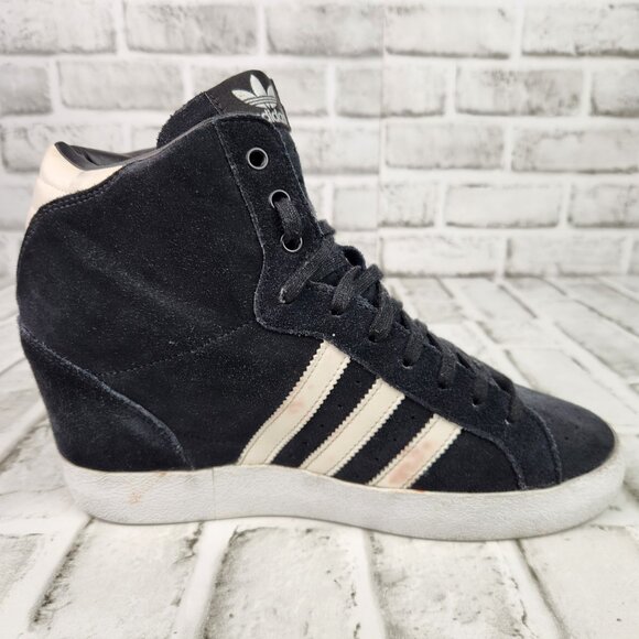 Adidas Basket Profi Hi Women's Sz 9 Black Hidden Wedge Heel Sneaker Shoe G95650 - Picture 6 of 10